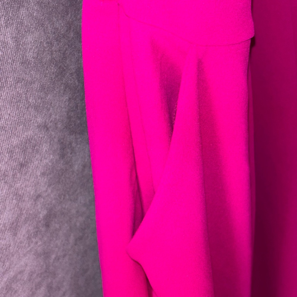 NWT Express Pink Fuchsia One Shoulder Wide Leg Bow Sleeveless Jumpsuit Women XL - Picture 10 of 10
